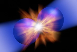 Quantum Mechanics Artwork Prints: Particle collision, artwork