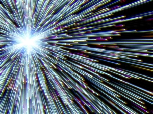 Prints of Conceputal computer artwork of rays emitting particles. This could depict travel near the speed of light, cosmic rays, particle emitters, particle tracks, particle accelerators or big bang e.g Images Dated 2012 September: Particle Rays Print