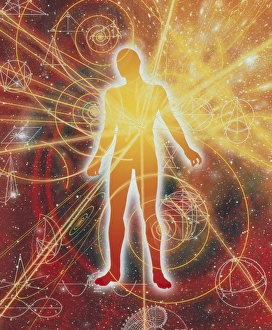 Particle tracks and human form Particle tracks and human form