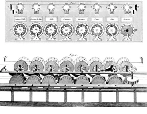 Pascals calculator, 17th Century artwork Pascals calculator, 17th Century artwork