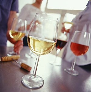 Red And White Wine Glasses Prints: People drinking wine
