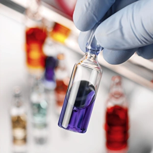 Medical Worker Holding a Sealed Phial Print