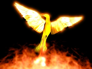 Prints of Phoenix. This mythical bird was first described by Hesiod in the 8th century BC. Only one phoenix could exist at any one time Images Dated 2004 November: Phoenix Print: Ancient Symbol of Renewal