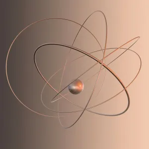 Images Dated 15th June 2006: Atomic Structure Print: Central Nucleus with Electron Orbits