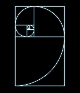Scientific Posters: Fibonacci Spiral Print: A spiral within squares with decreasing sides