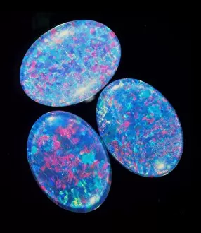 Images Dated 10th February 1994: Three pieces of blue opal