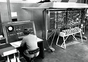 Prints of Pilot ACE computer. Controller operating the Automatic Computing Engine (ACE) pilot model Images Dated 2008 September: 1952 Print of Pilot ACE Computer Controller