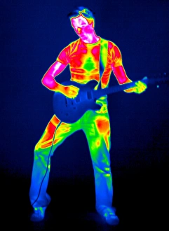 Images Dated 28th August 2009: Thermogram Print of a Man Playing Electric Guitar