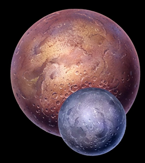 Dwarf Planet Pluto Prints: Pluto and Charon, artwork C017 / 0775