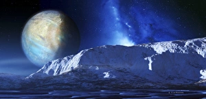 Pluto Prints: Print of Pluto viewed from Charon, a distant icy world
