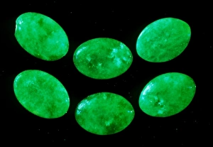 Polished pieces of green jadeite Polished pieces of green jadeite
