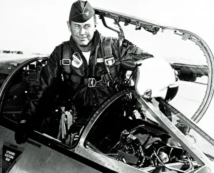 Portrait of Charles Chuck Yeager, American pilot Portrait of Charles Chuck Yeager, American pilot