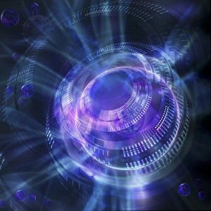 Quantum Mechanics Prints: Quantum computer, conceptual artwork C018 / 0939
