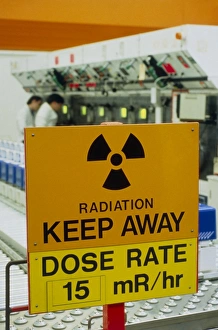 Radiation hazard sign at Amersham International Radiation hazard sign at Amersham International