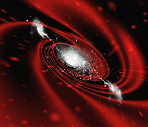 Space Science Images Prints: Radio galaxy, computer artwork