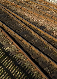 Railway Track Infrastructure Prints: Railway tracks at a junctions