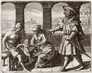 Prints of Ramon Llull (1232-1315), Majorcan philosopher. Llull (right) is depicted with parents and a baby, symbolising he creation of the Philosophers Stone from the male and the female Michael Maier Prints: Ramon Llull Print