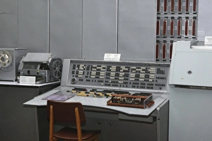 Prints of Historic computer. View of the control desk of a Razdan-3 computer. The Razdan-3 machines were designed at the Yerevan Research Institute in Armenia in 1966 Images Dated 2010 August: Razdan-3 Historic Computer Print