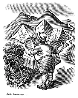 Vintage Navigation Prints: Reading a map, artwork