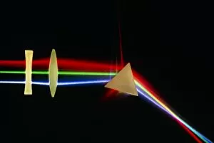 Images Dated 15th March 1985: Refraction of light by lenses & a prism