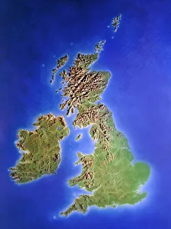 Relief map of the United Kingdom and Eire Relief map of the United Kingdom and Eire