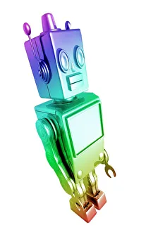 Prints of Retro robot, computer artwork Images Dated 2010 September: Retro Robot Print