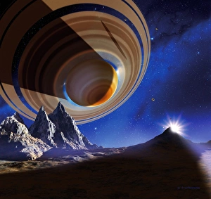 Saturn Print, a Ringed Planet Image