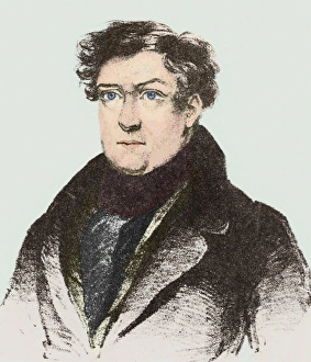 Prints of Robert Cocking (1776-1837), amateur artist and parachute inventor. He was the first person to be killed using a parachute. In 1802, he saw the first parachute jump in England Charles Green Prints: Robert Cocking's Print: Lithograph of a Parachute Incident