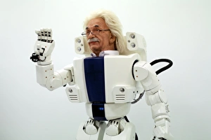 Images Dated 30th July 2008: Robot Albert Einstein Print: HUBO Robot Body with David Hanson Head