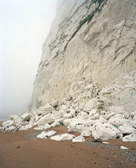Chalk Cliffs Prints: Rock fall at chalk cliffs