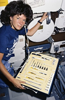 Sally Ride on space shuttle Challenger C013/7900 Sally Ride on space shuttle Challenger C013/7900
