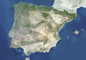 Satellite image of Spain and Portugal Satellite image of Spain and Portugal