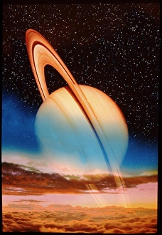 Saturn seen from its moon Titan Saturn seen from its moon Titan