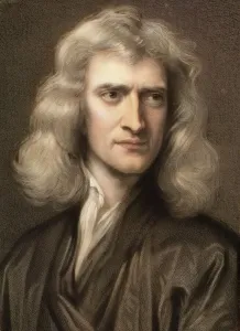 Scientific Posters: Young Sir Isaac Newton, a portrait print from 1689