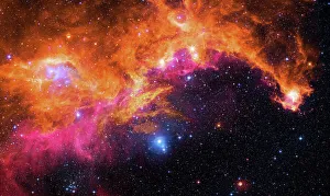 Seagull Nebula Print, a composite image combining visible and infrared data
