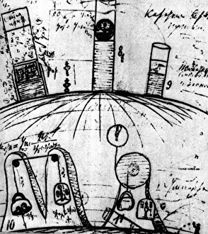 Sketch from Tsiolkovskys notebook Sketch from Tsiolkovskys notebook