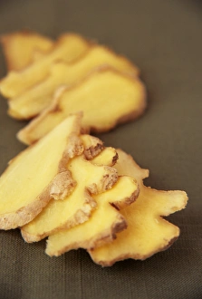 Spices And Herbs Prints: Sliced ginger root