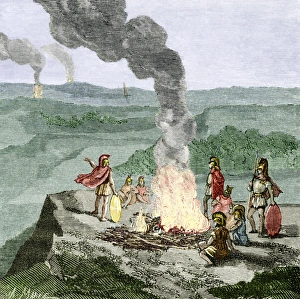 Historical Communication Methods Prints: Smoke signalling