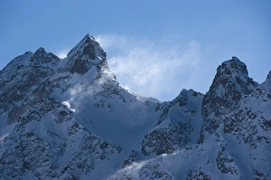 Frozen Mountain Peaks Prints: Snowdrift formation