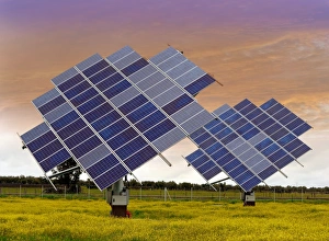 Renewable Energy Sources Prints: Solar panel arrays on tracking bases