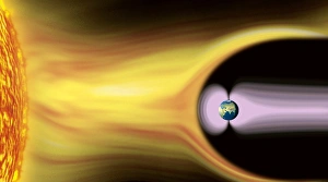 Earths Magnetic Field Prints: Solar wind and the Earth, artwork