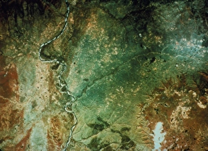 Soviet space photograph of the river Viljui Soviet space photograph of the river Viljui
