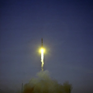 Baikonur Cosmodrome Launch Site Prints: Soyuz 13 rocket launch