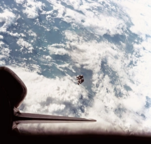 Space Shuttle view of escaped space junk Space Shuttle view of escaped space junk
