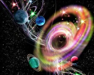 Space Prints: Black Hole Print: A swirling vortex of celestial matter