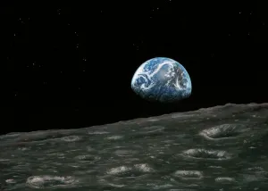 Earthrise Black-and-White Print