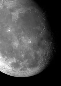 Space Prints: Moons surface Mare below Copernicus impact crater Print
