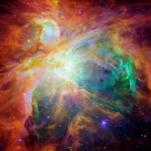 Orion Nebula Print - Coloured Composite Image