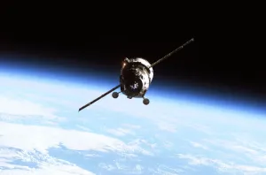 Baikonur Cosmodrome Launch Site Prints: Progress supply vessel approaching ISS