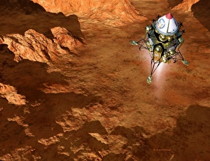 Martian Surface Features Prints: Spacecraft lands on Mars